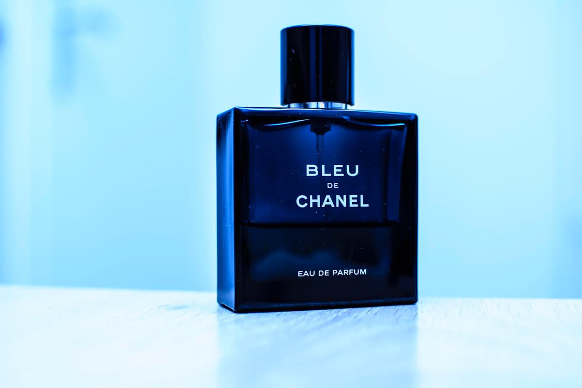 Fragrance bottle in editorial studio lighting